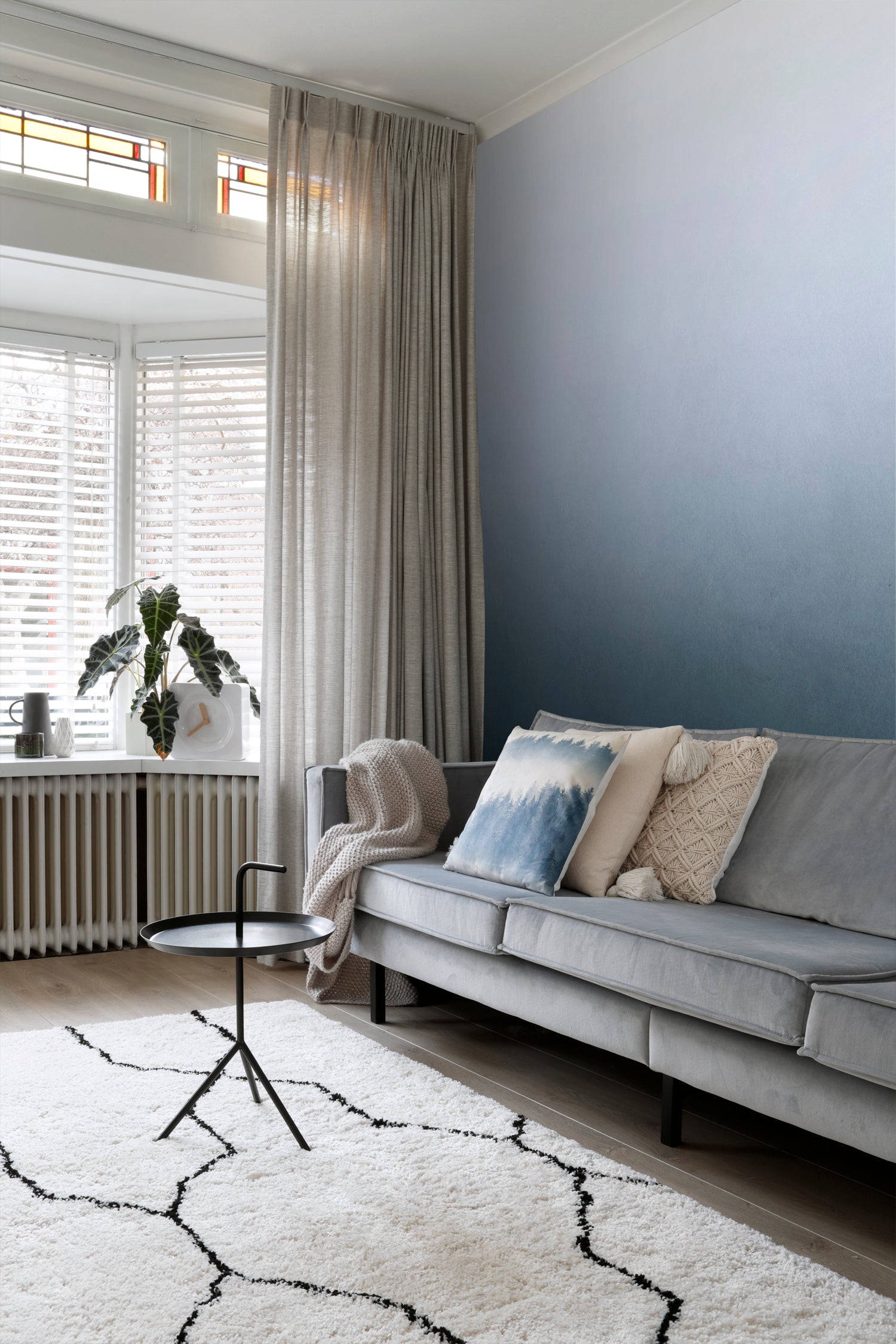 ESTAhome fotobehang kamerhoog dip dye kleurverloop grijsblauw - 200 x 279 cm - 159450
