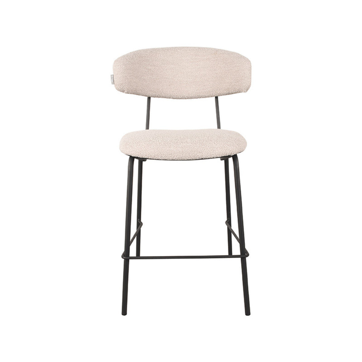 LABEL51 Barstoel Zack - Naturel Bouclé - Zithoogte 65cm - Set van 2