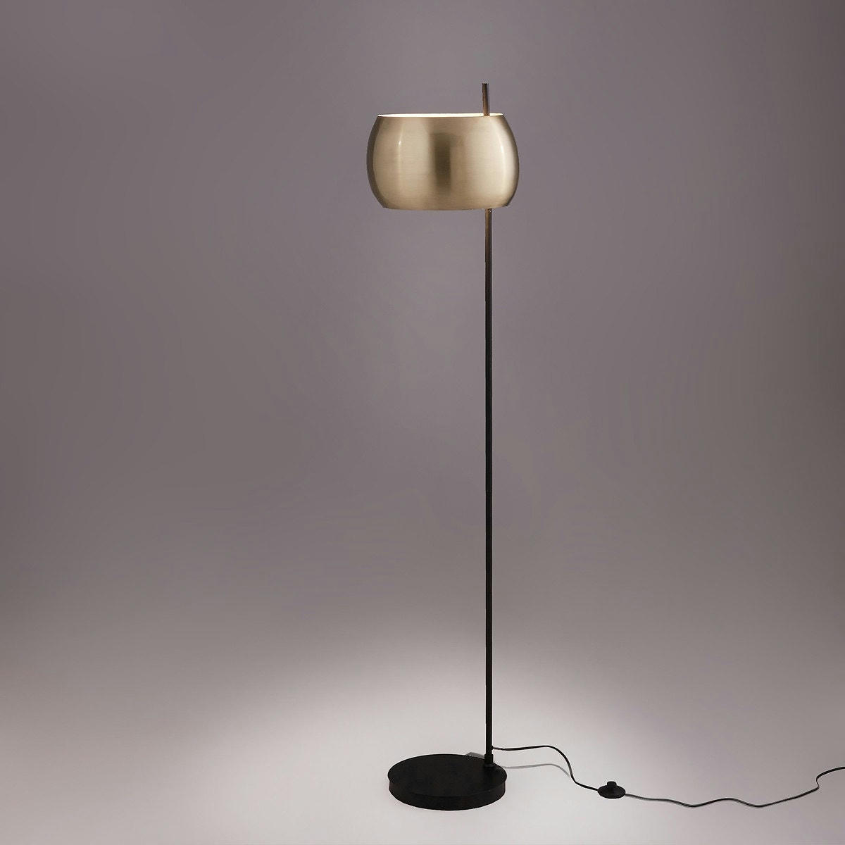 Lampadaire métal fer noir et laiton, Elori