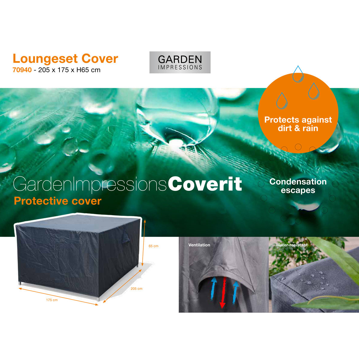 Coverit loungeset hoes - 205x175xH65 cm