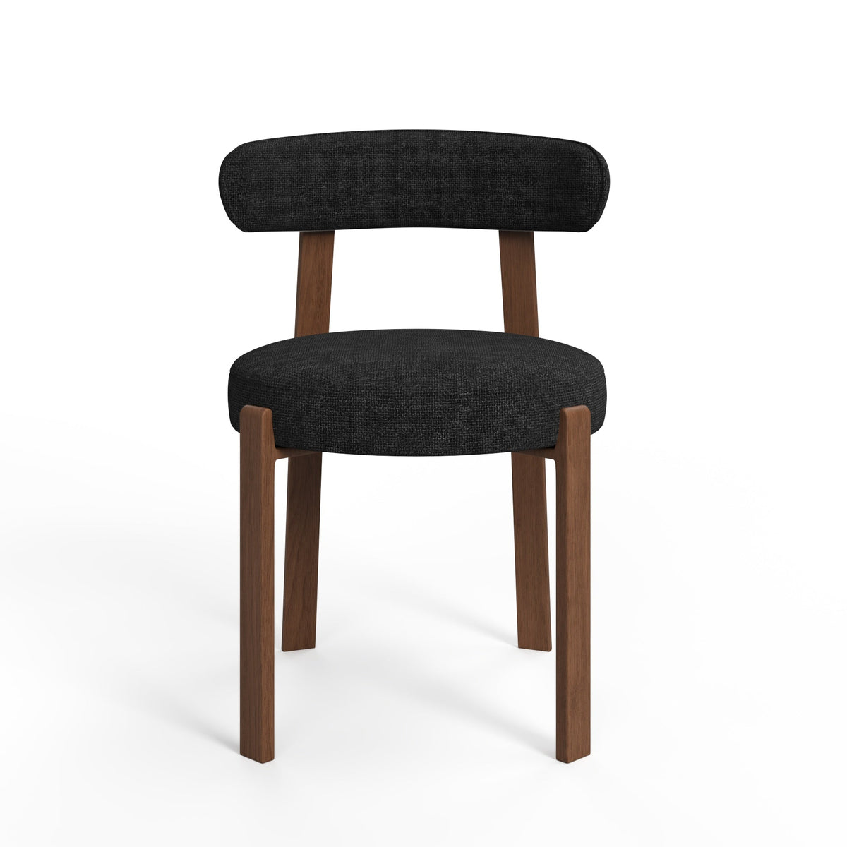 Sia Home - Set van 2 stoelen JUNA - chenille fluweel zwart 51cm