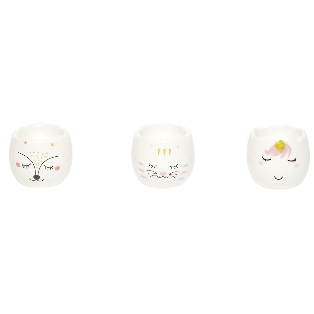 Coffret coquetier x3 motif tête animal