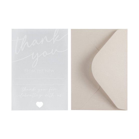 White Vellum Thank You Cards 20 Pack