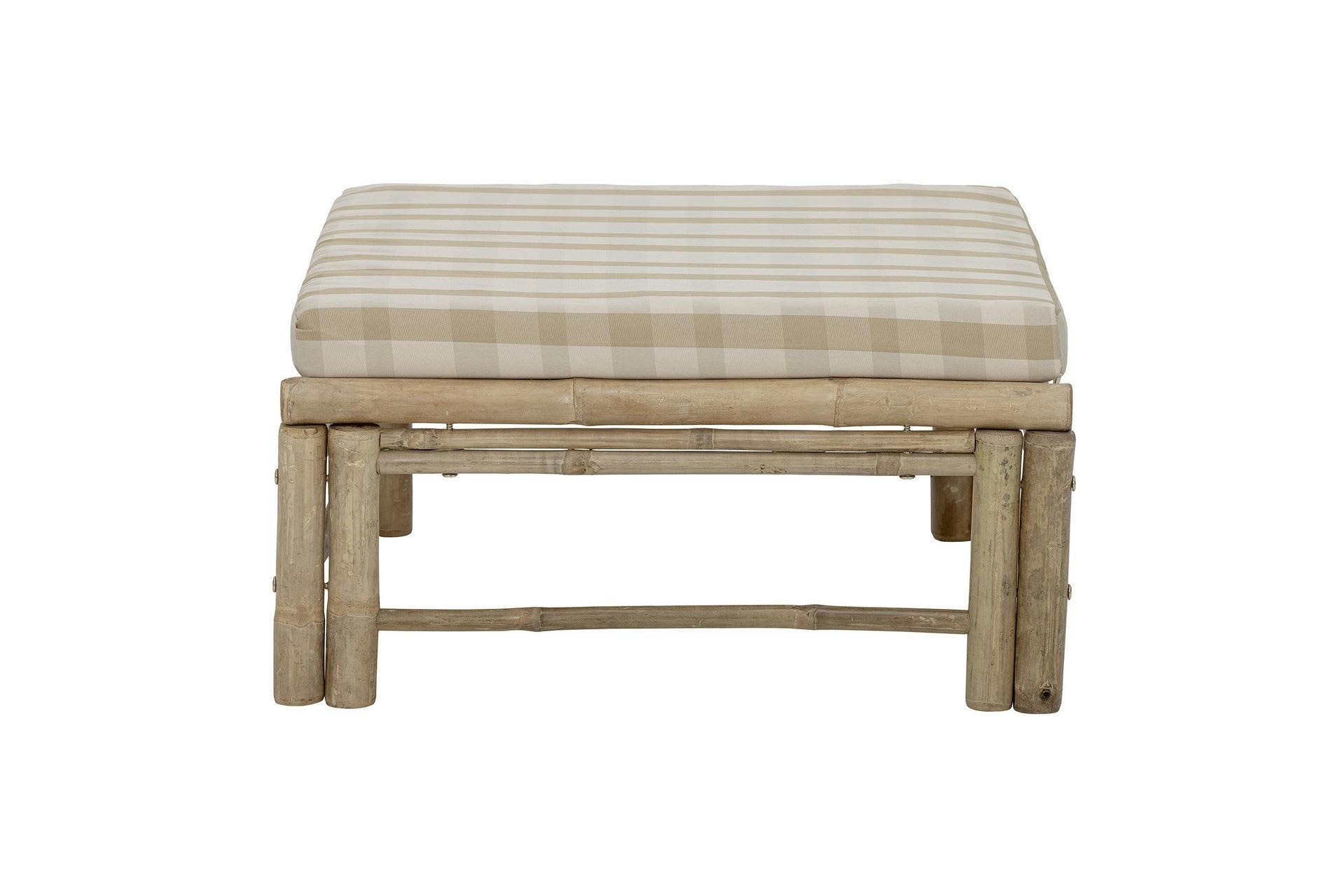 KORFU - Module pouf en bambou beige avec coussin en polyester