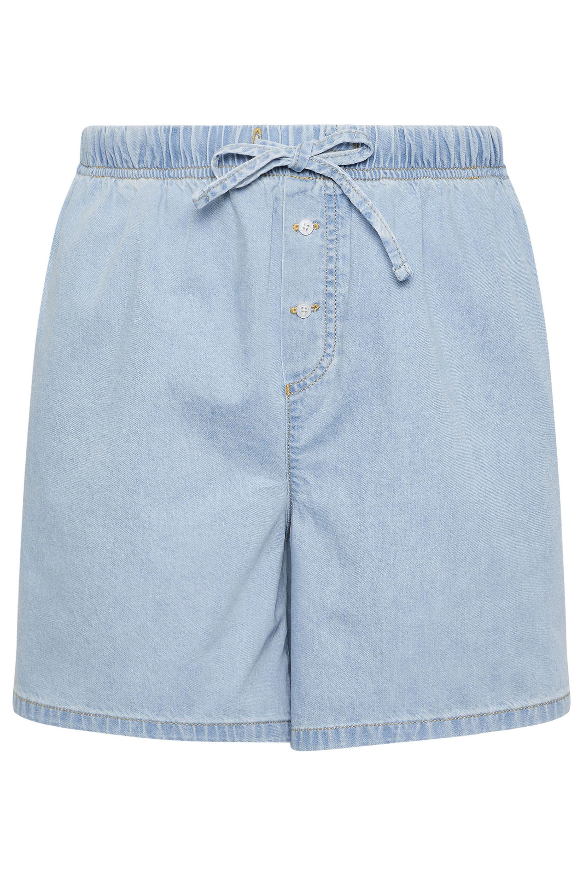 Yours Tie Waist Denim Shorts