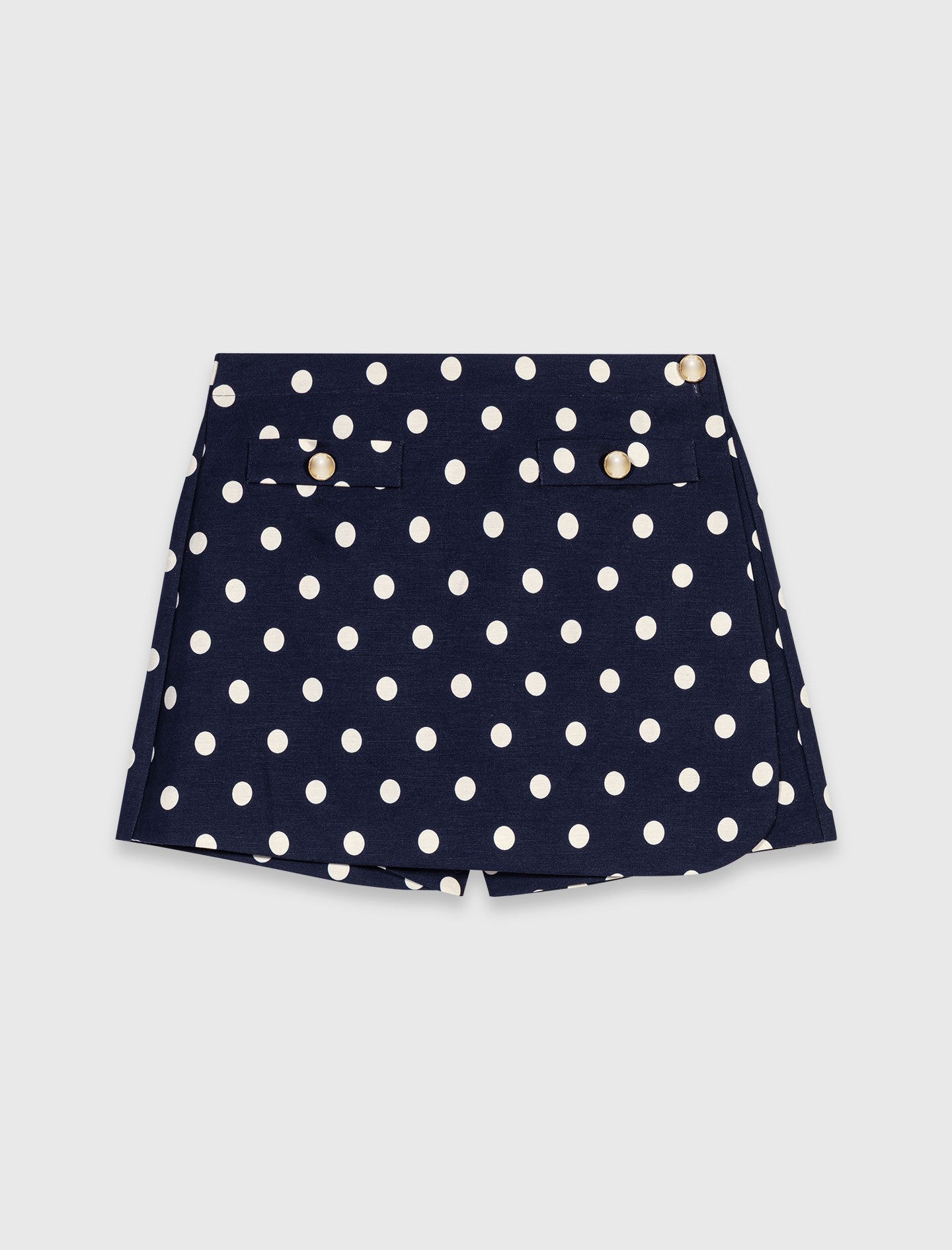 Short trompe l'œil en lin mélangé