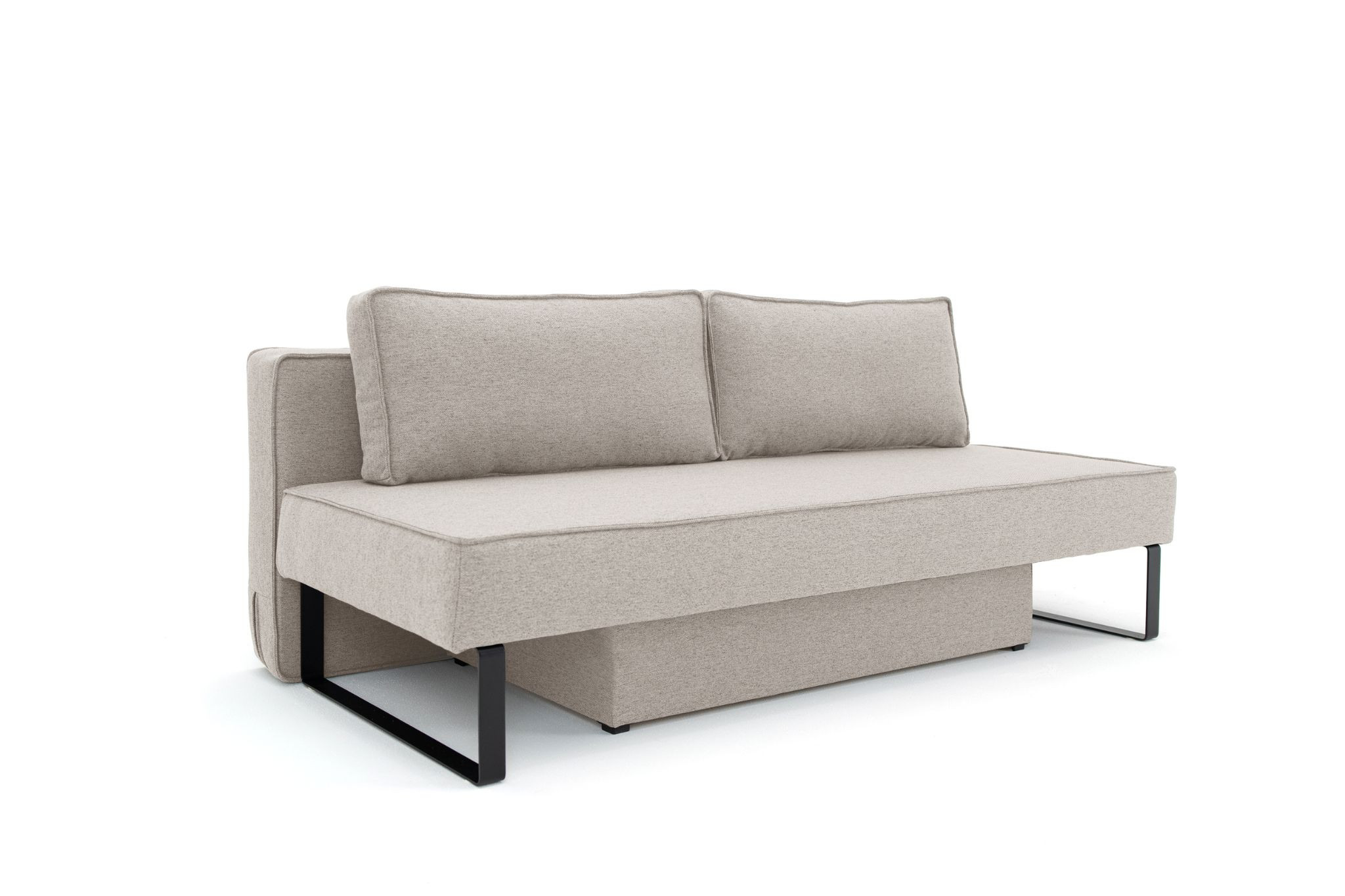 Sofa z funkcją spania i pojemnikiem NOMI, tkanina Faro, Jasnoszary