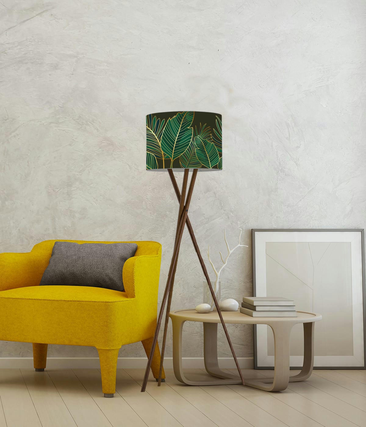 FLORAL - Abat-jour Lampadaire Floral Tawa D: 45 x H: 25