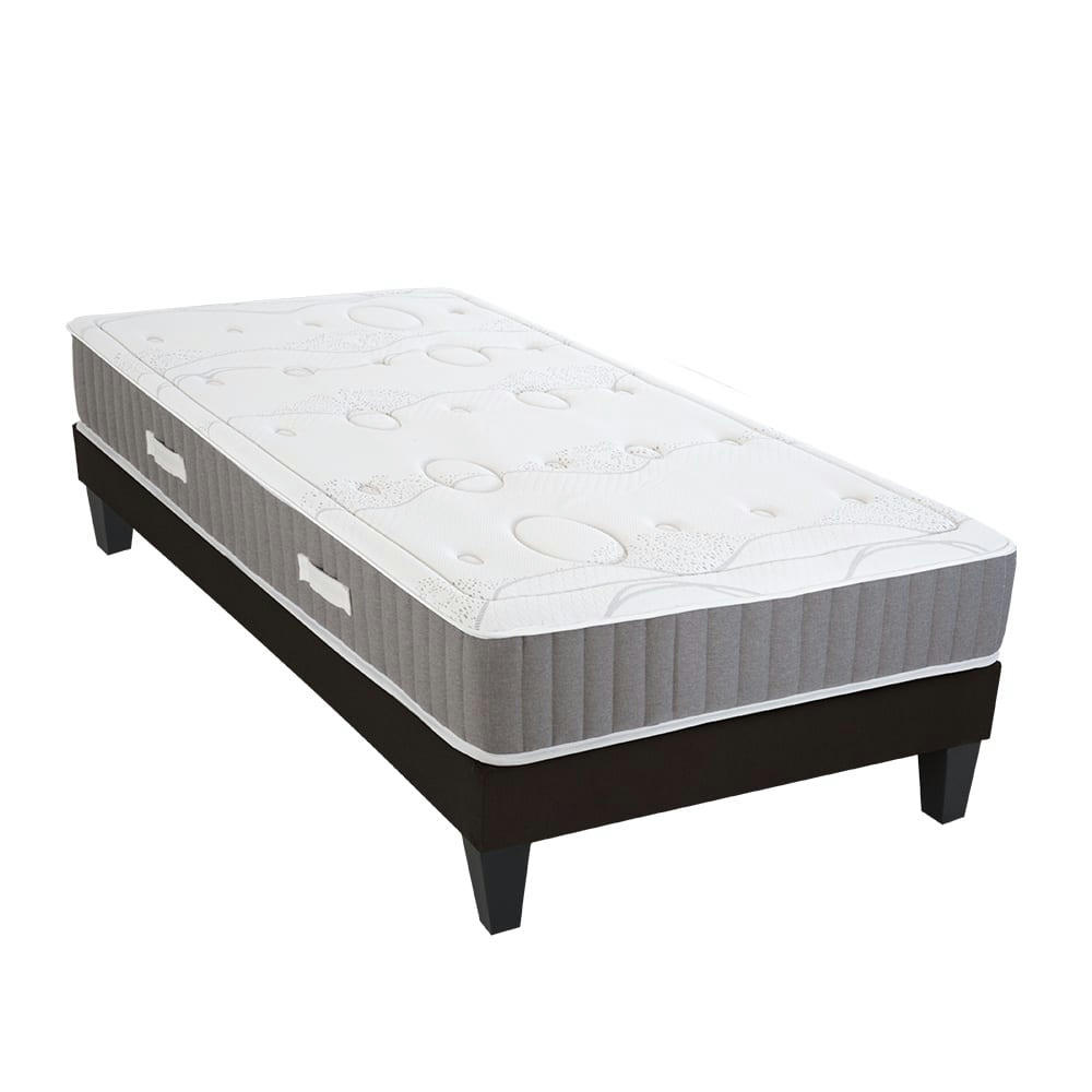 INTUITION - Ensemble  90x200  Matelas + Sommier Bois