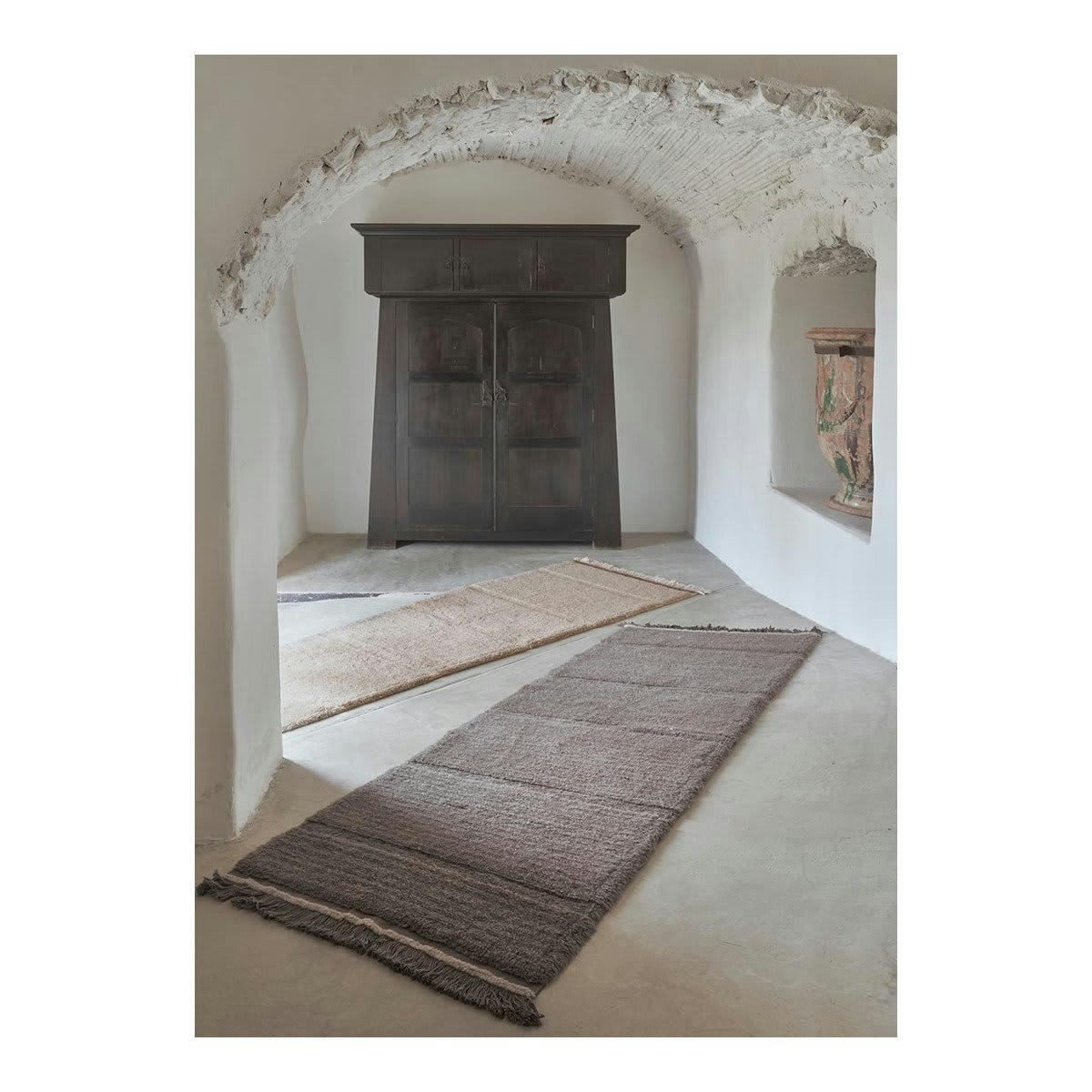 SHEEP OF THE WORLD - Tapis lavable en laine marron 80x140