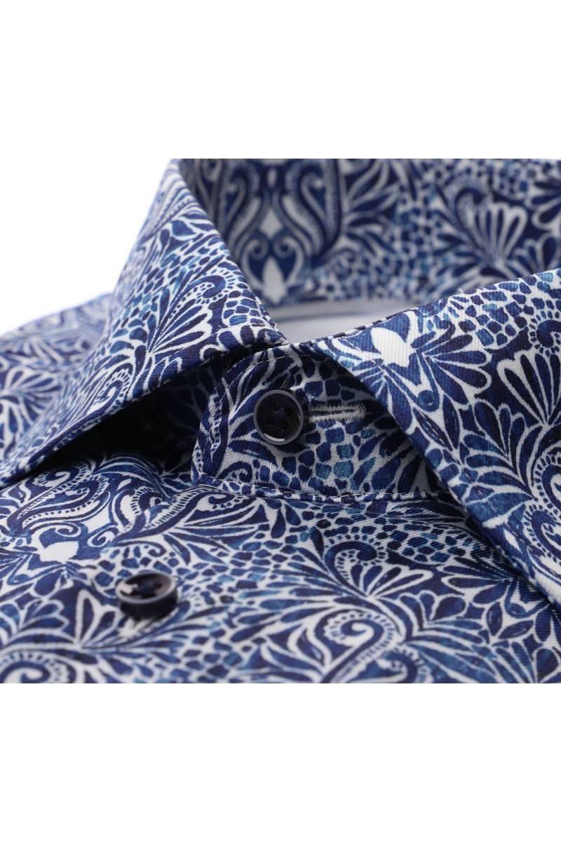 ETERNA Performance Modern Fit Tencel Hemd marine, Bedruckt