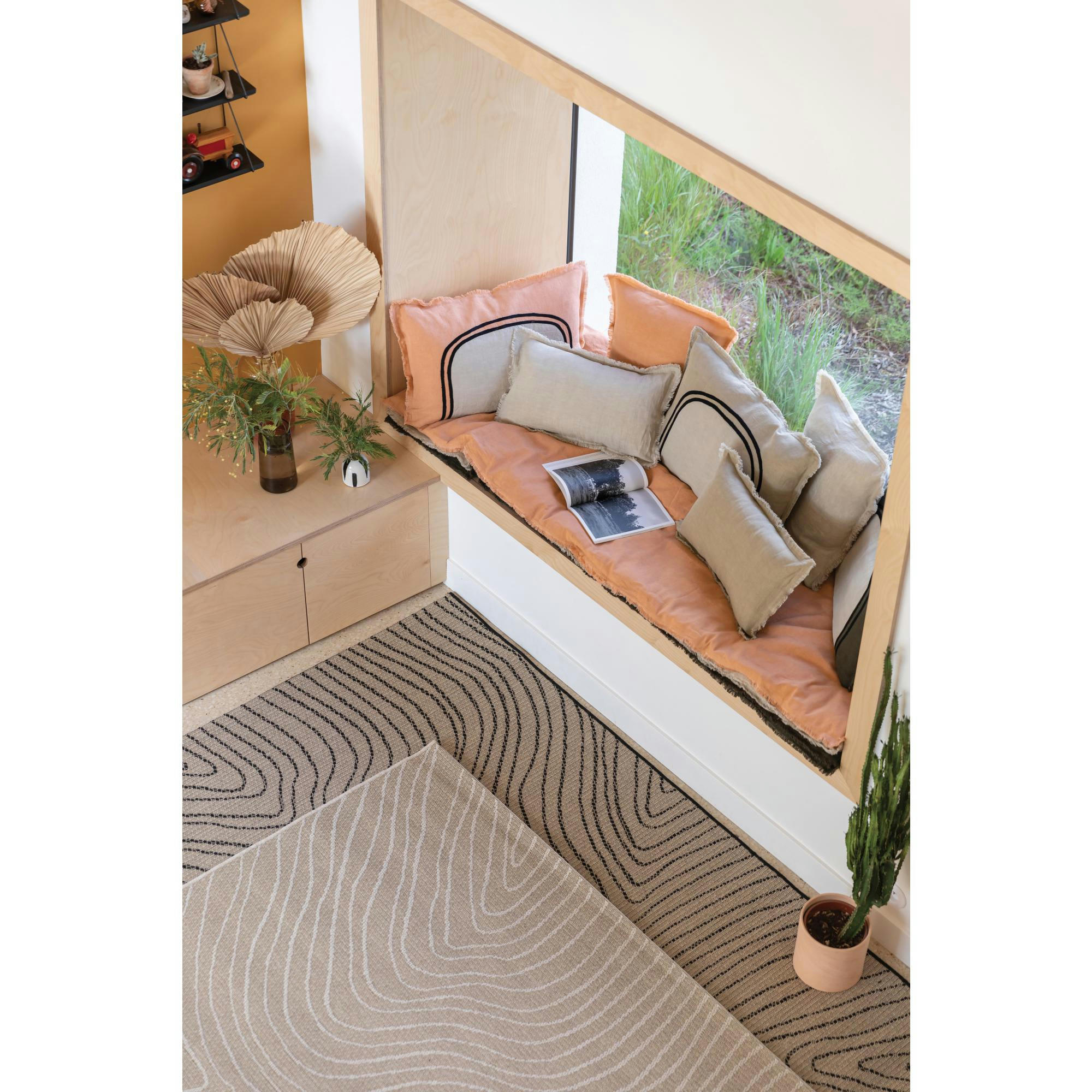 LALY - Coussin uni  en lin galet 30 x 50