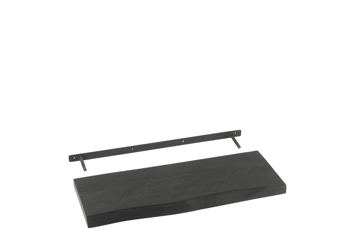 J-Line wandplank Gerard - hout - zwart - small