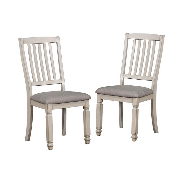 Furniture of America Keer Country White Slat Back Dining Chairs (Set of 2)