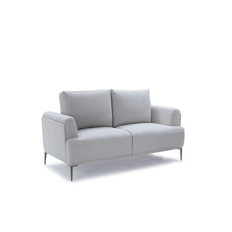 ALIX - Canapé 2 places tissu gris clair