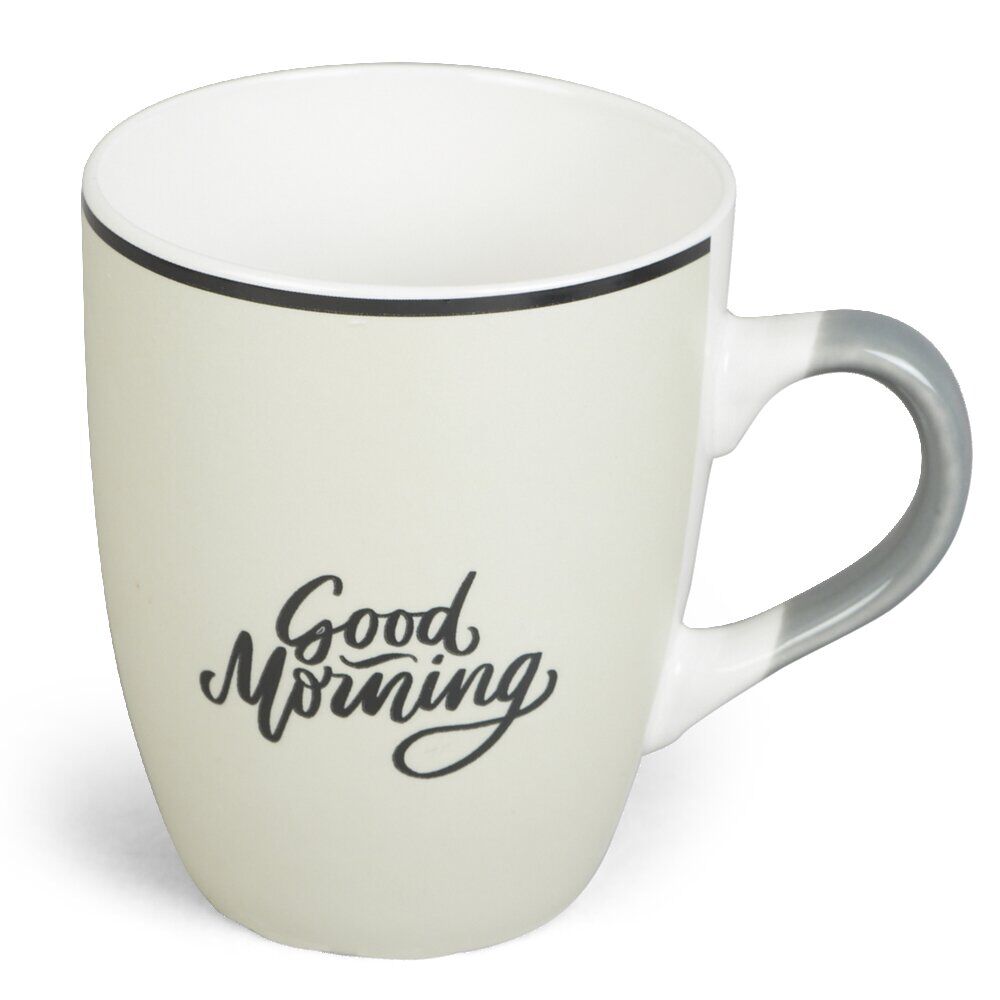 Mug en porcelaine vert avec inscription "Good Morning" 33 cl