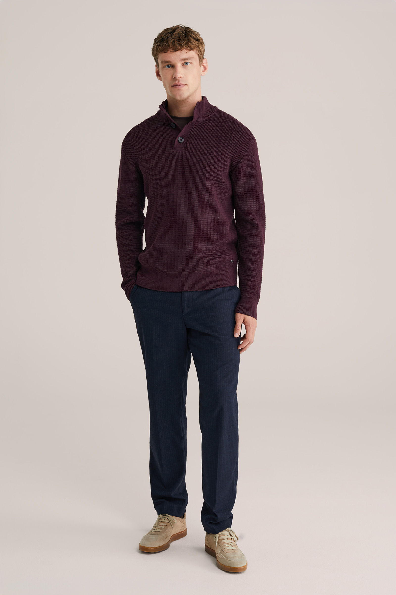 Heren Regular fit trui met structuur