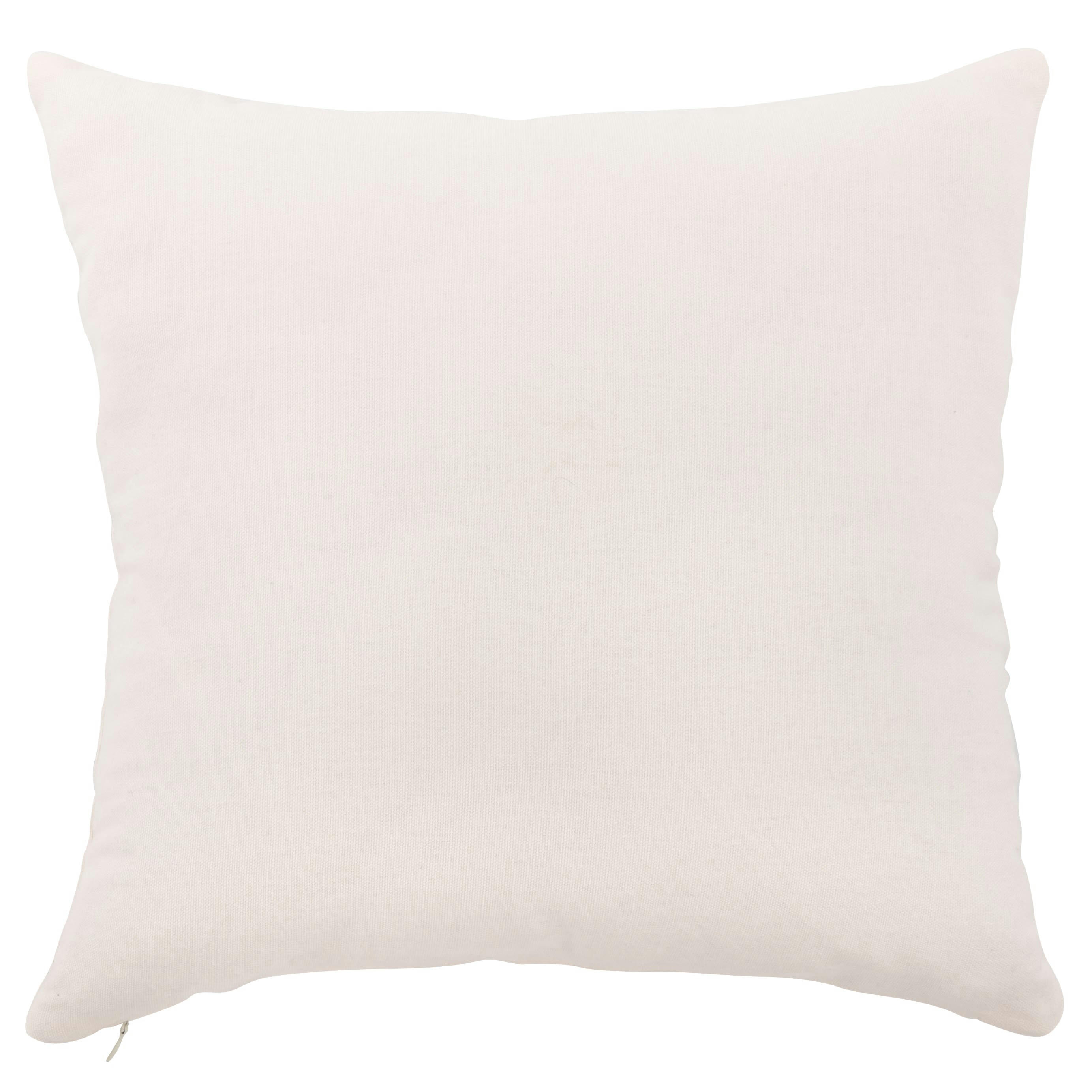 CANDAL - Housse de coussin en coton brodé rose framboise écrasée 40x40