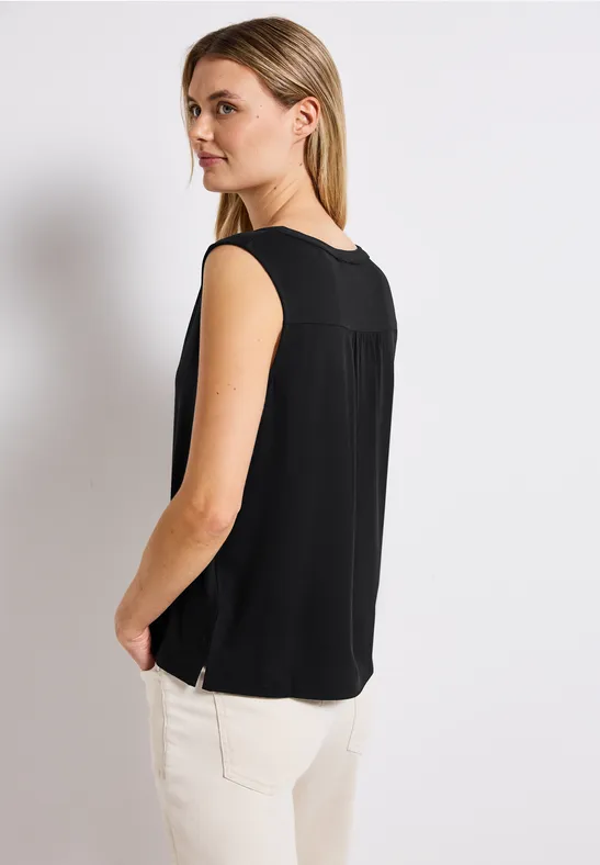 Split Neck Jersey-Top