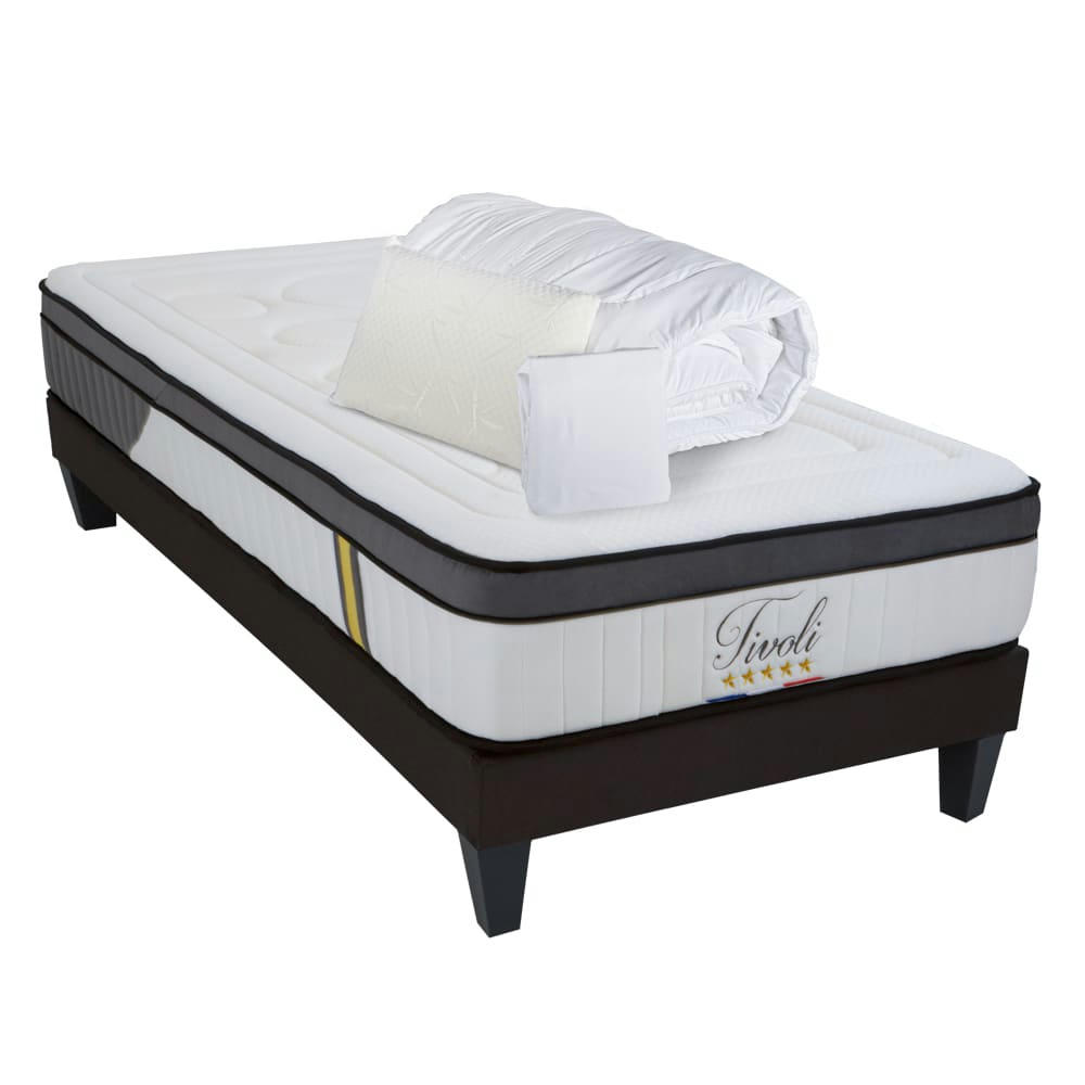 TIVOLI - Ensemble  90x200  Matelas + Sommier + Accessoires