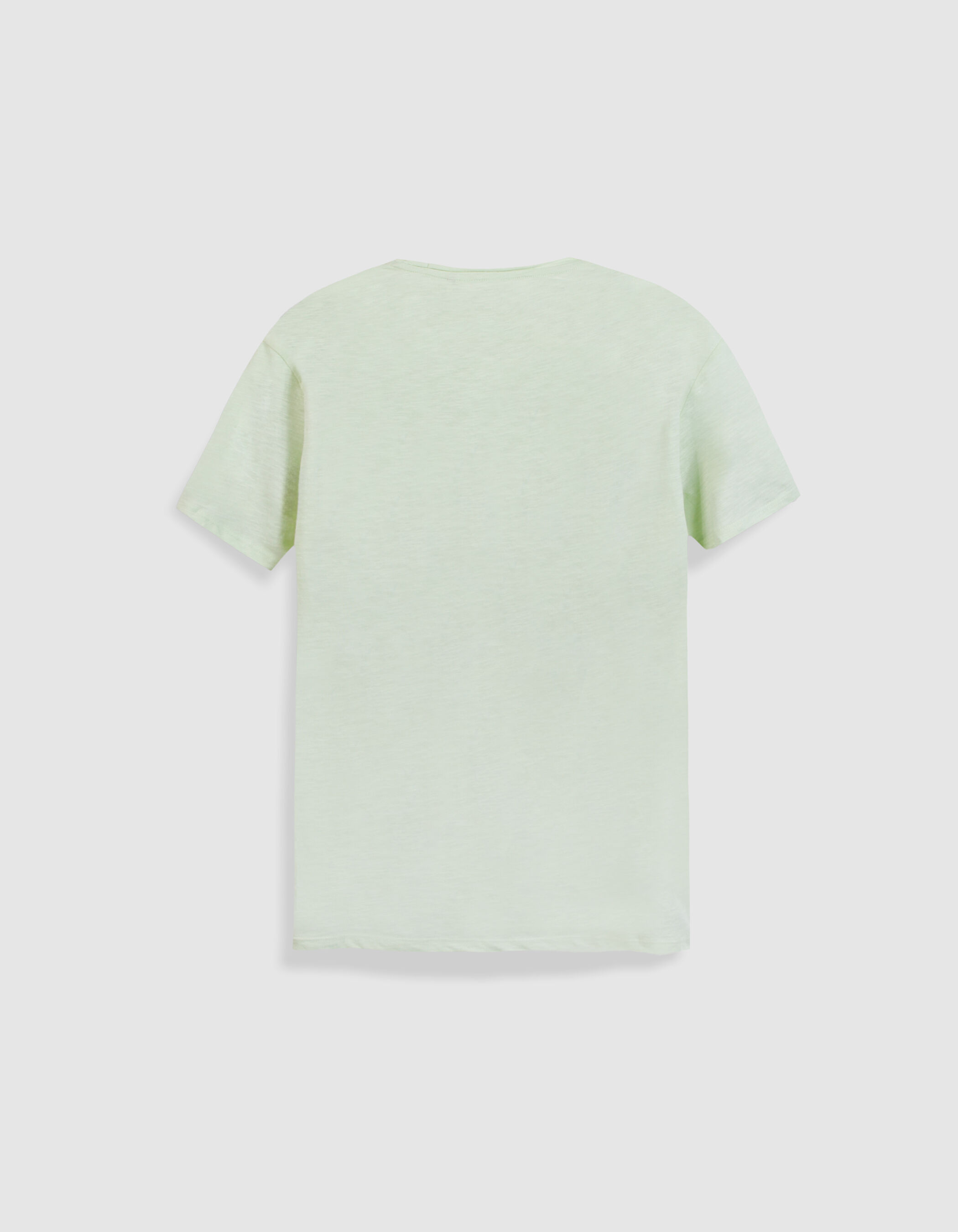 T-shirt col rond vert coton bio flammé Homme