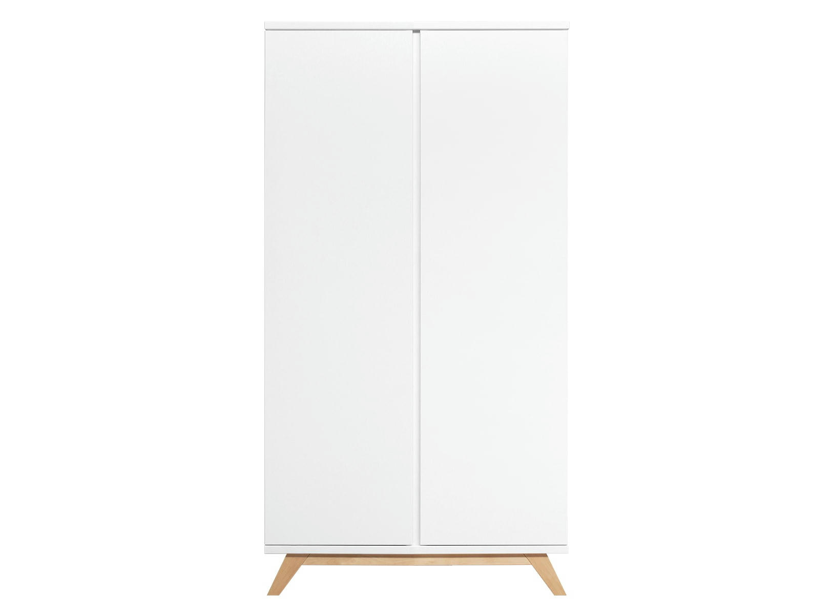 LYNN - Armoire 2-portes XL sans pinces en MDF et hêtre blanc