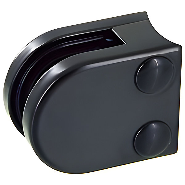 4 x Pince à verre pour tube diam. 42,4 modèle 00 - Ep. verre 6,76 mm - Zamak noir RAL 9005