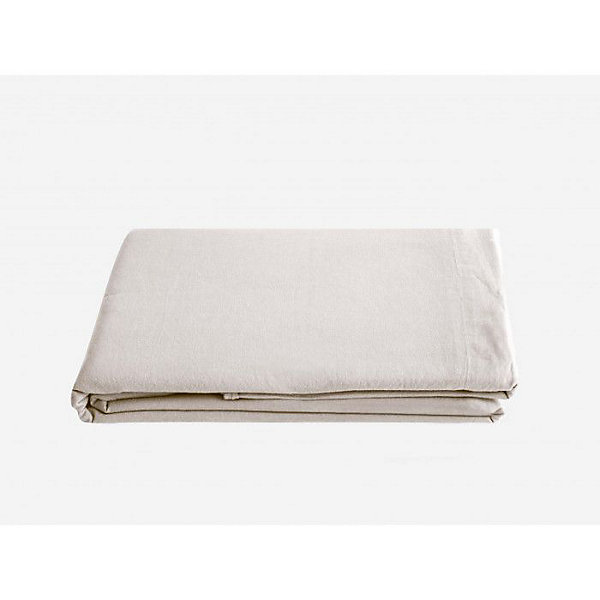 Drap plat Palace pur coton teint lavé, 63 fils/cm² Vent du sud - Palace Naturel - 240 x 290 cm pour lit 2 places