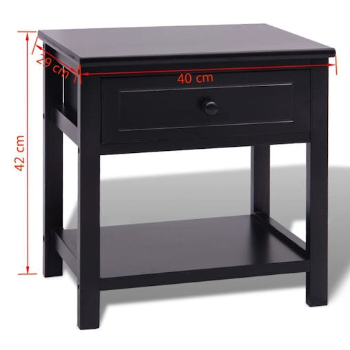 NNEVL Bedside Cabinet Wood Black