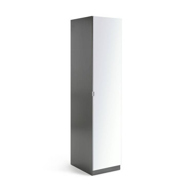 Habitat Munich 1 Door Mirror Wardrobe - Anthracite