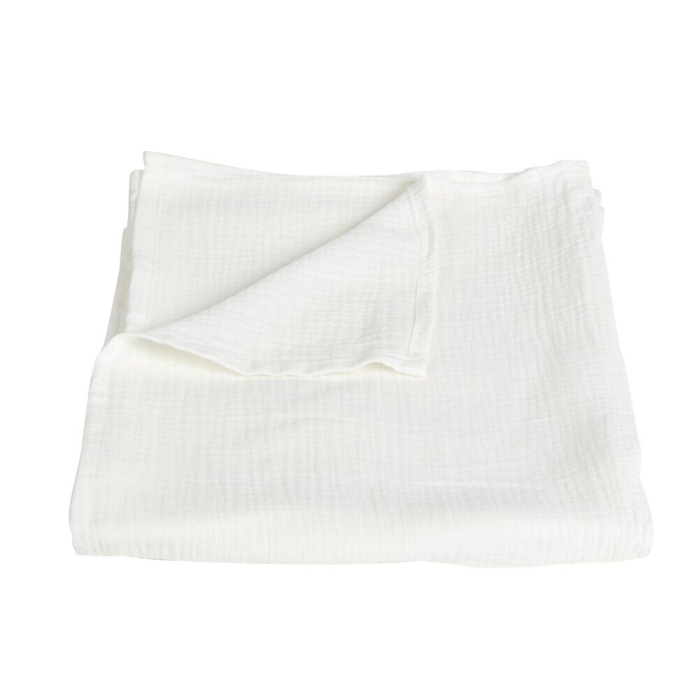 Plaid 100% coton beige uni 150x120cm