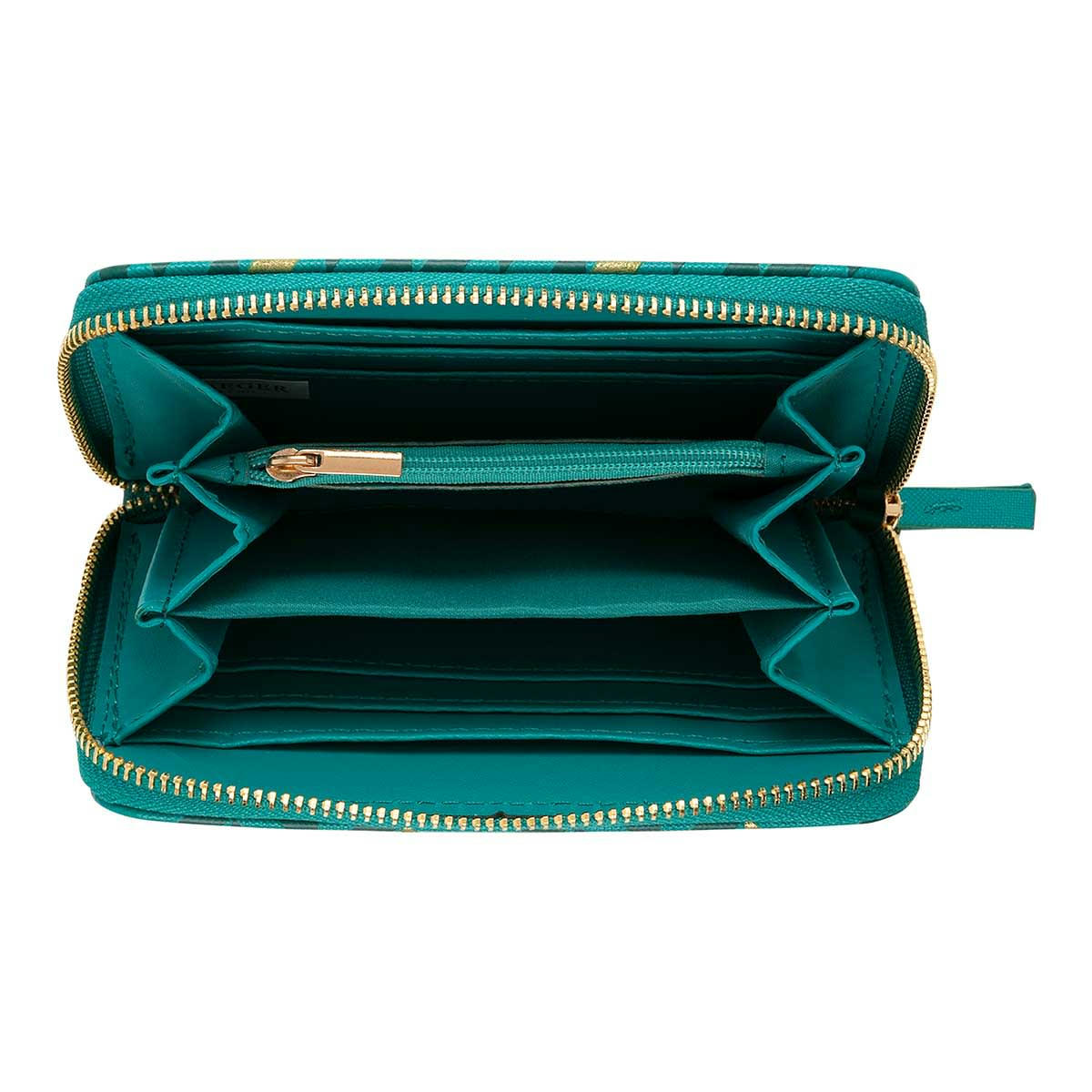 - Portefeuille Femme - Vert Turquoise Doré