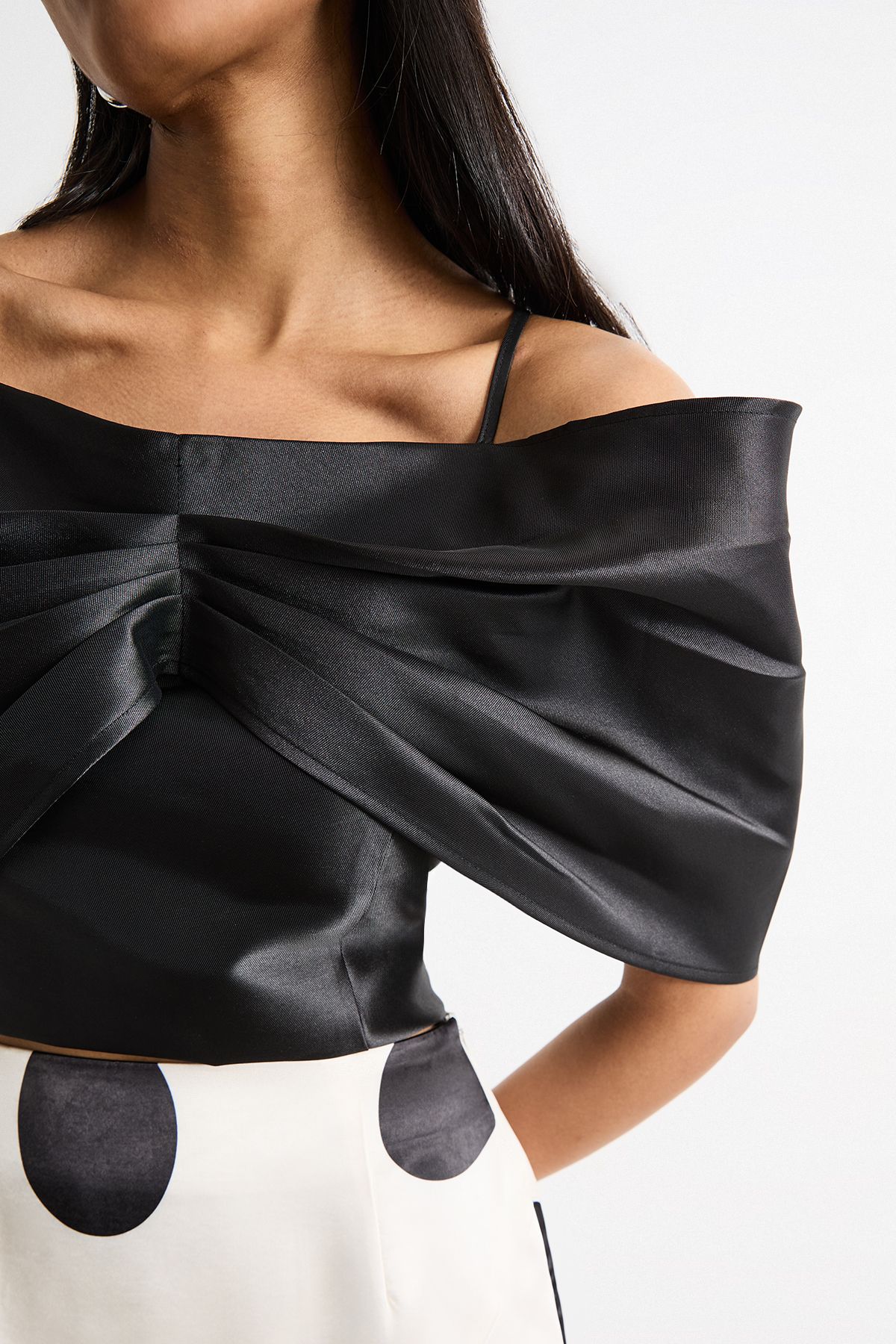 Warehouse Twill Jacquard Butterfly Sleeve Occasion Top