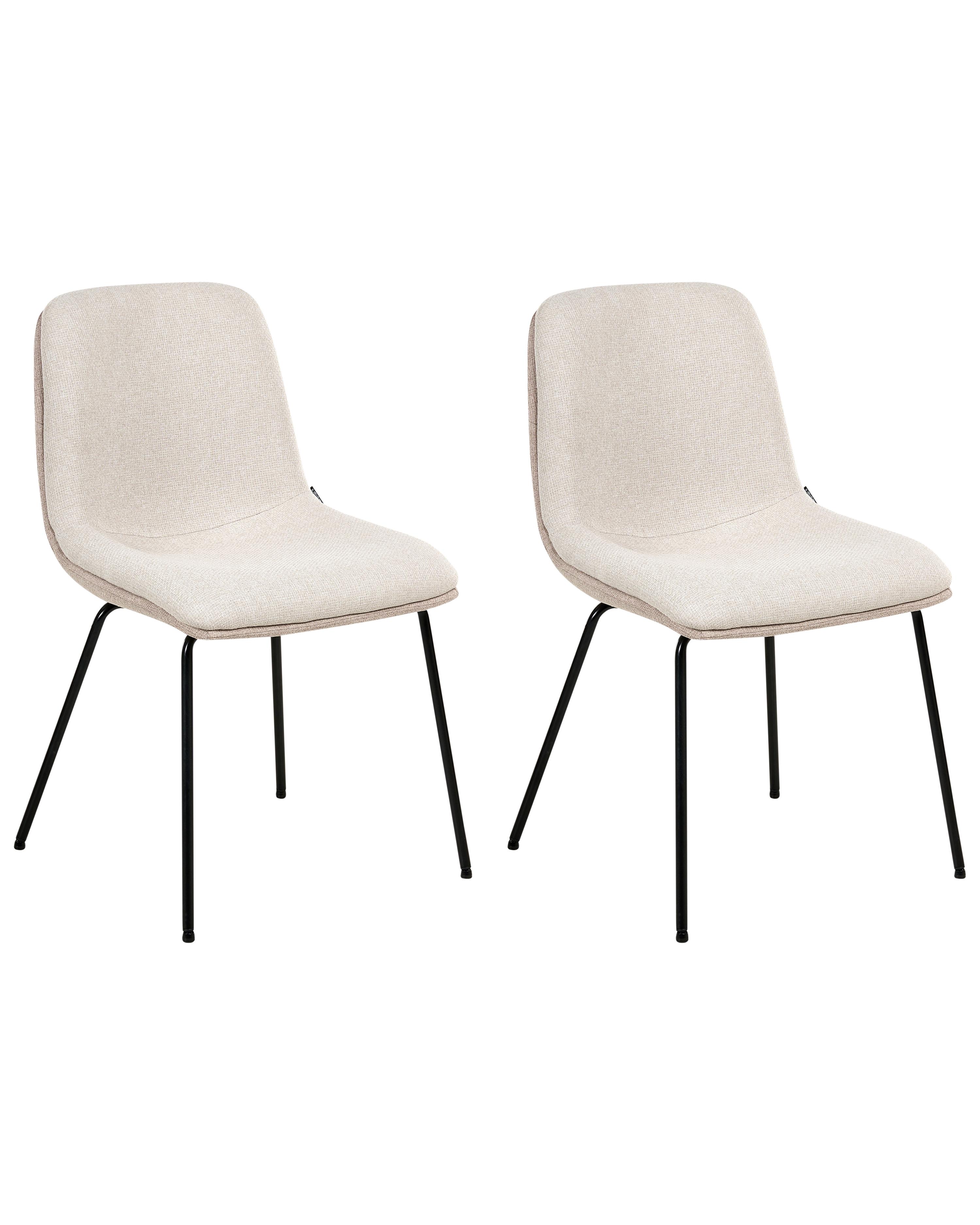 Set of 2 Dining Chairs LORIDA Fabric Beige