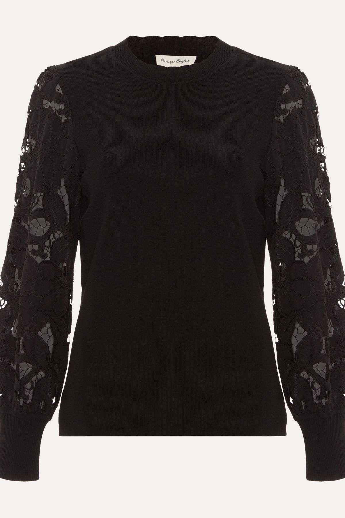 Phase Eight Harriet Lace Sleeve Round Neck Jumper