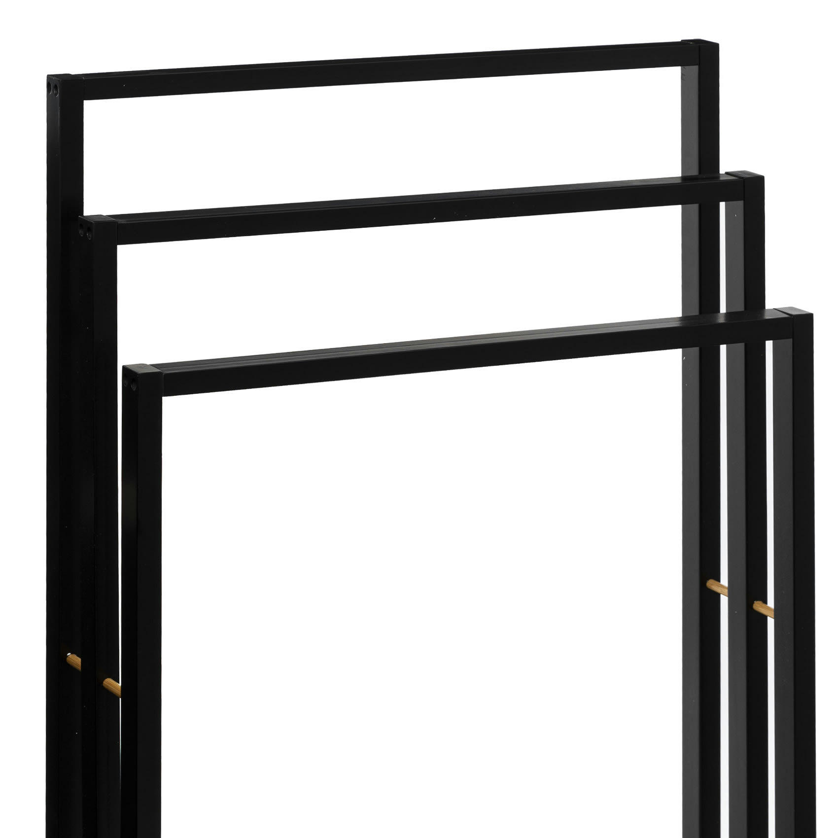 - Porte serviette bi-matières bambou/bois noir L. 55xP. 24xH. 82 cm