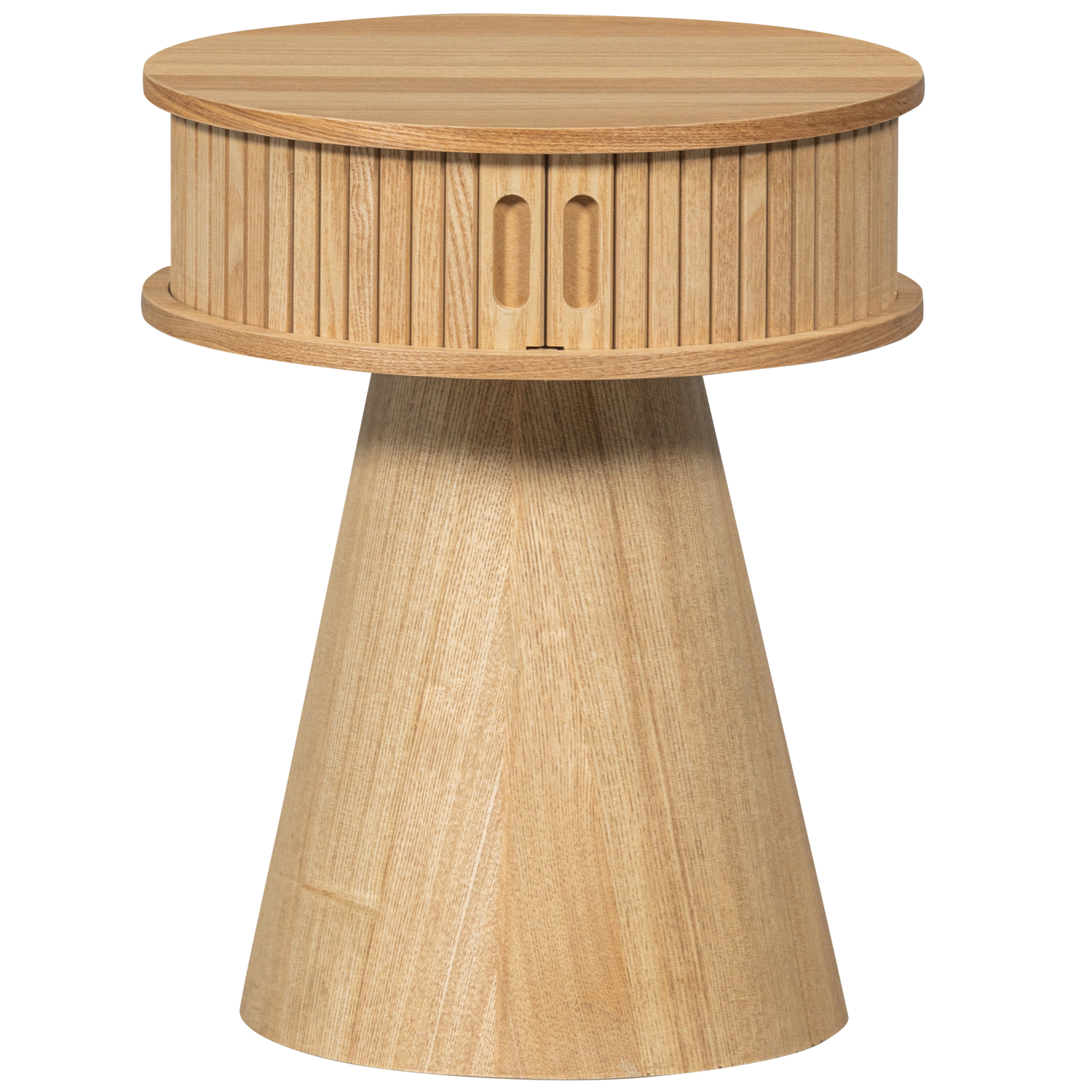 WOOOD nachtkastje rond Karri - Hout - Naturel - 46x38x38