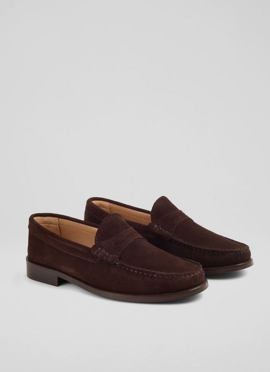Solo Chocolate Leather Penny Slot Tuxe Loafers