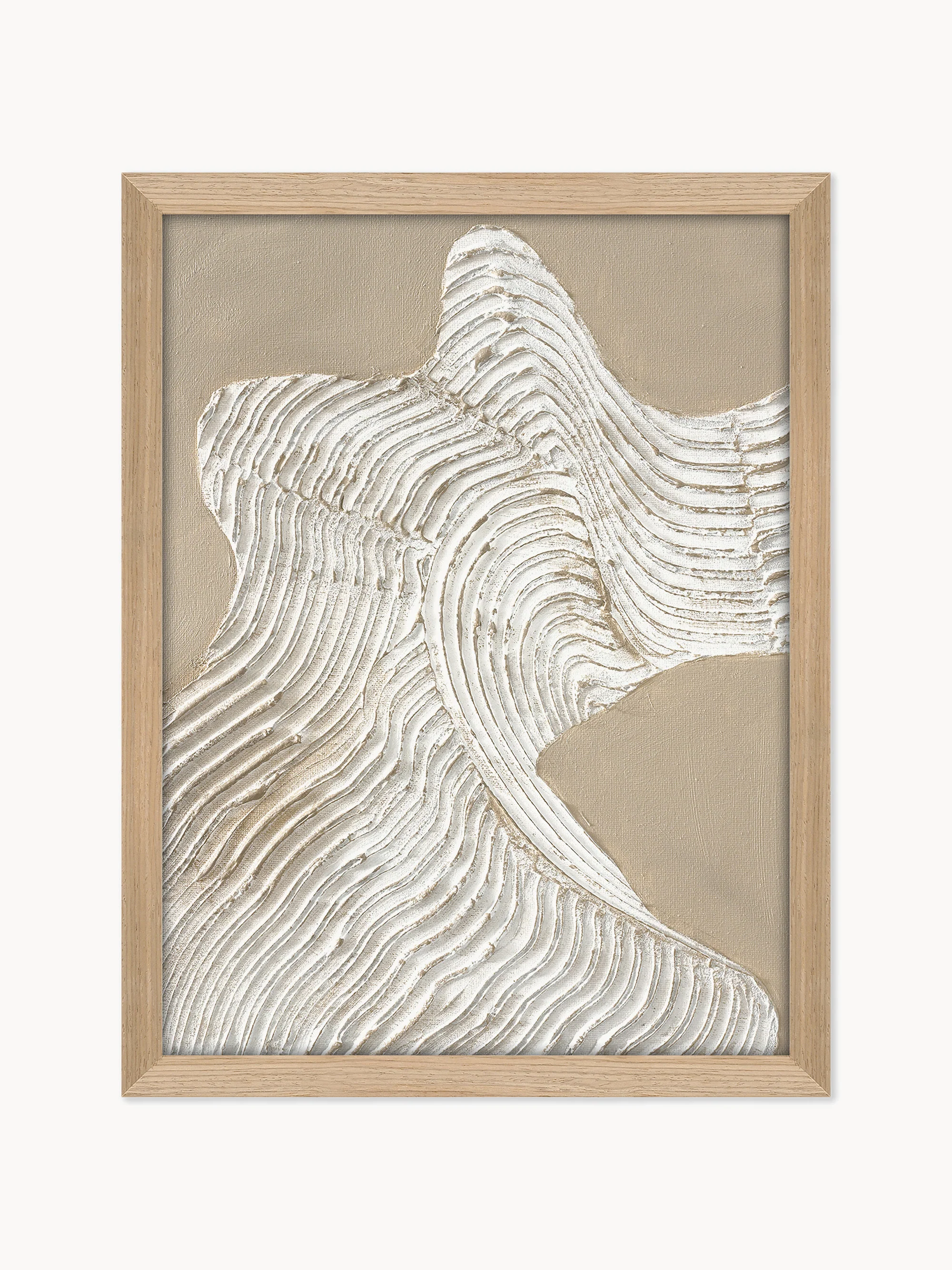 Handbemalter, gerahmter Leinwanddruck Raw Shape 3