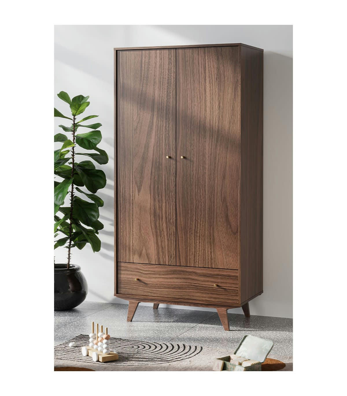 MID - Armoire 2 portes 1 tiroir - H185 cm