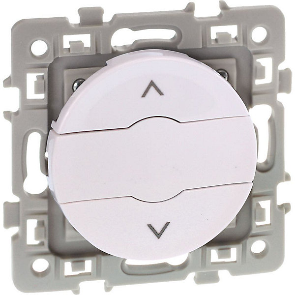 Interrupteur 3 positions pour volets roulants - Stop/Montée/Descente - SQUARE Blanc