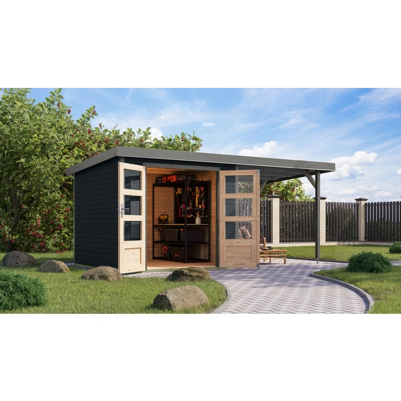 Gartenhaus »Osterby 3,5 C«, BxHxT: 482,5 x 209 x 242 cm (Außenmaße inkl. Dachüberstand), Wandstärke 19 mm