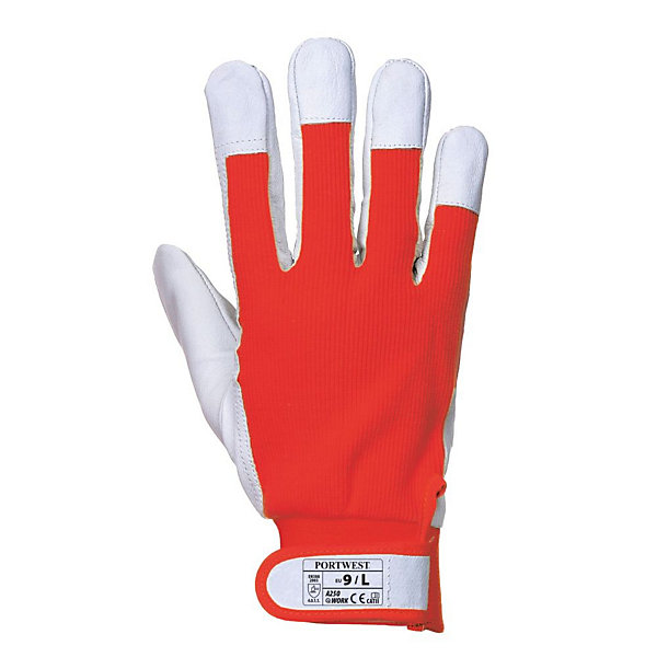 Gants de travail Cuir Portwest TERGUS GLOVE Rouge 10