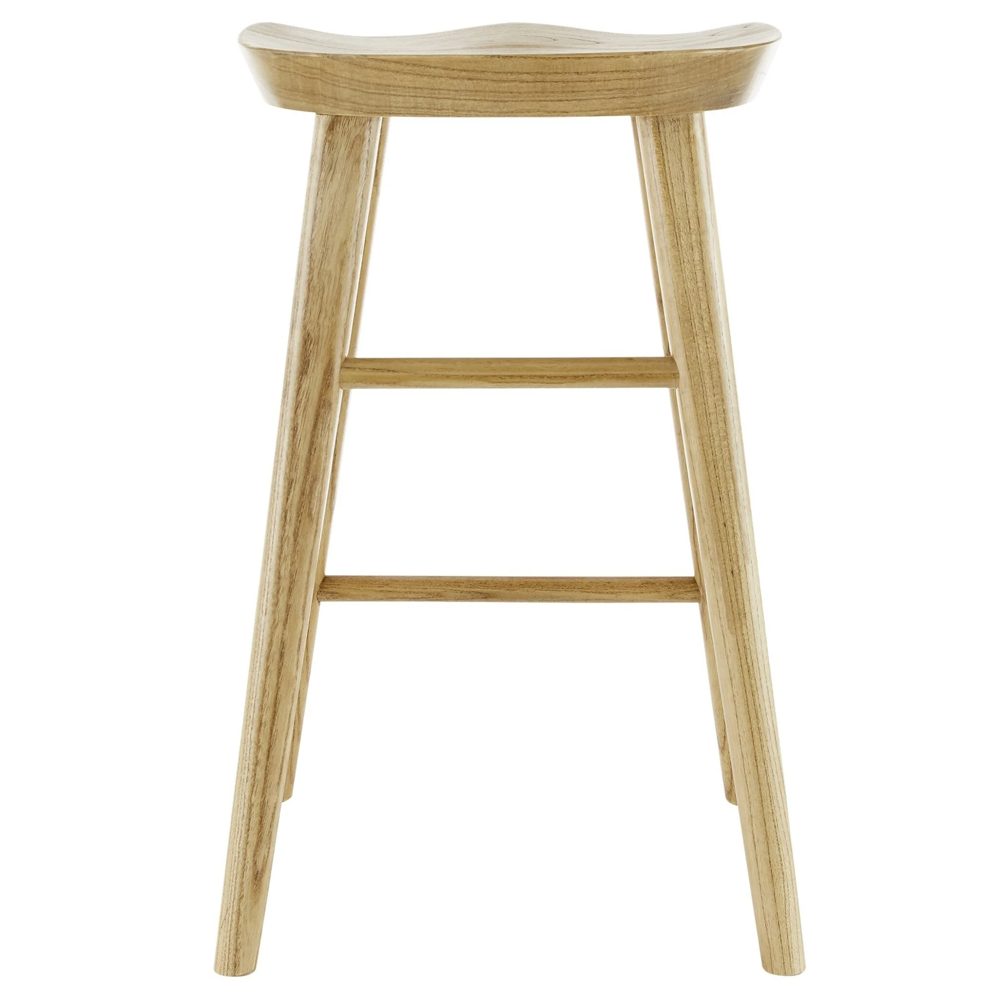 26 Light Natural Brown Solid Wood Counter Stool