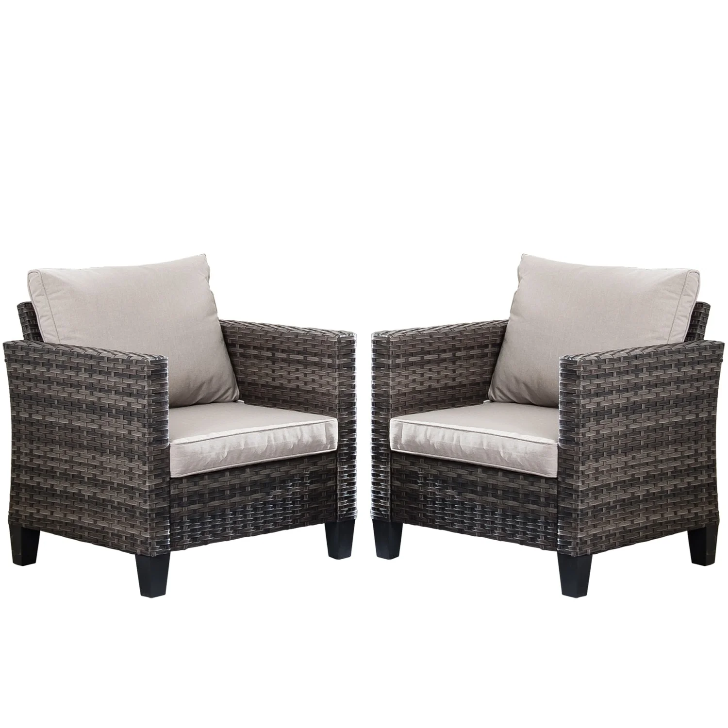 OVIOS Outdoor Patio Wicker Conversation Chairs Set