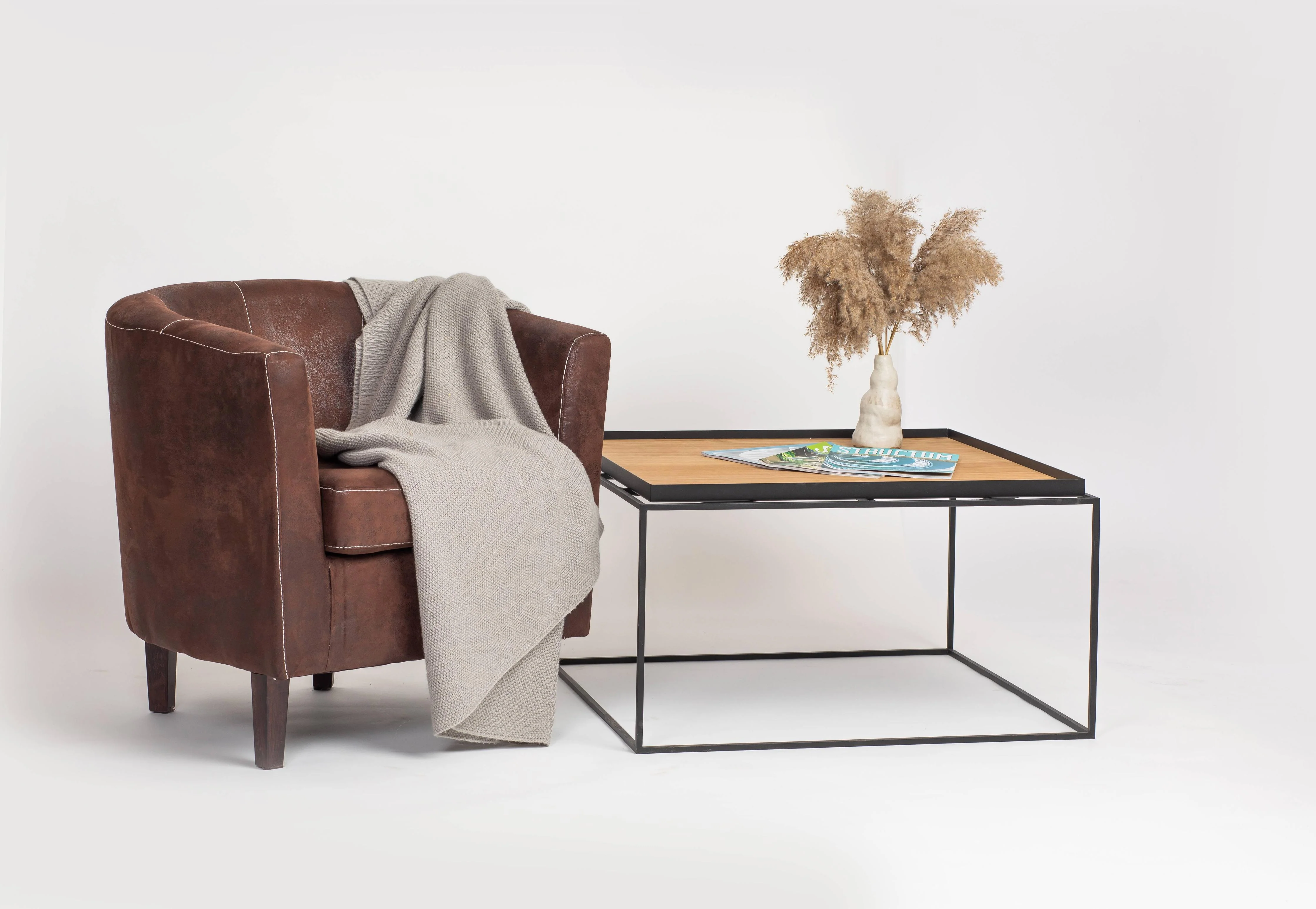 Salontafel Metalic eikenhout
