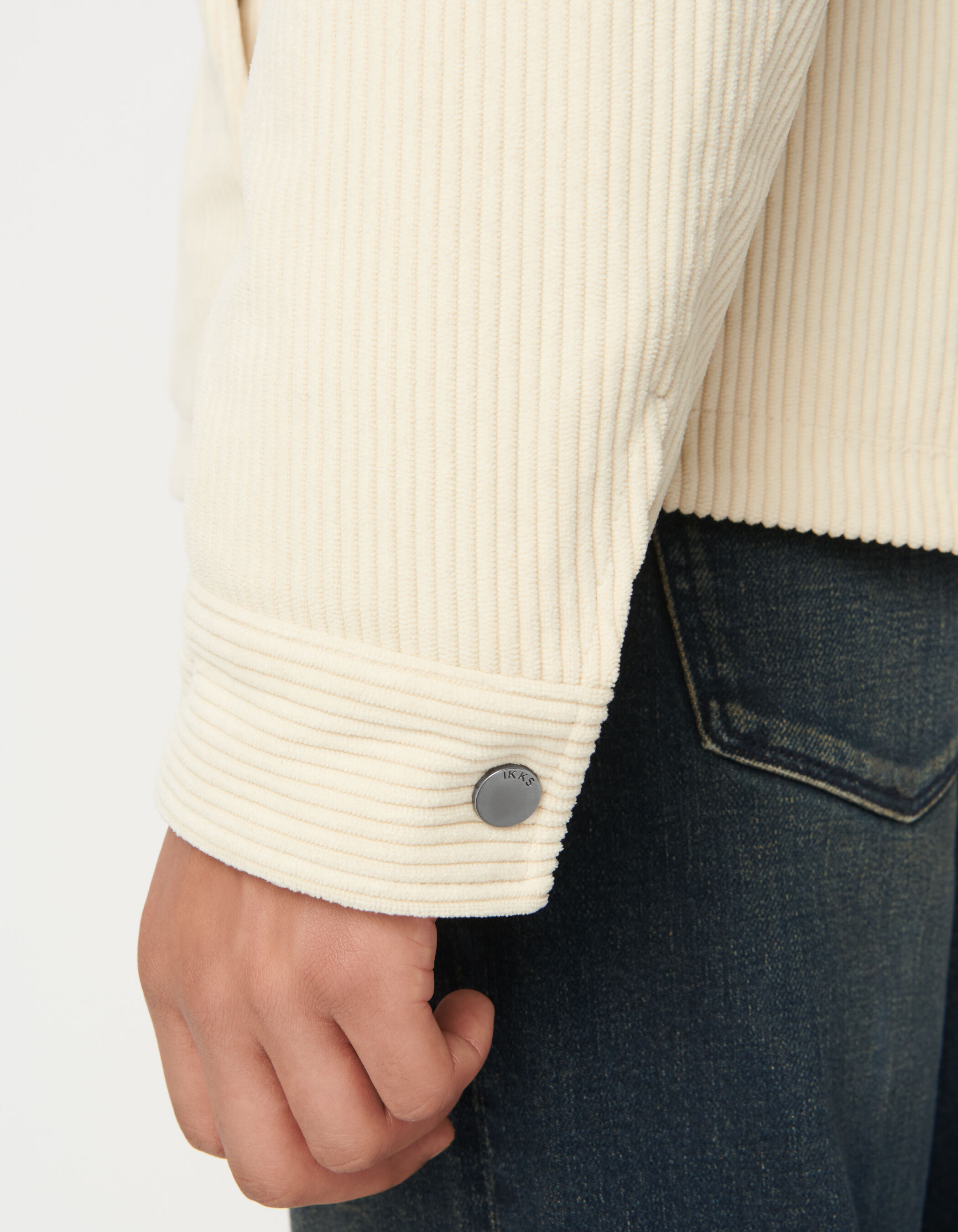Veste blanche velours côtelé Homme