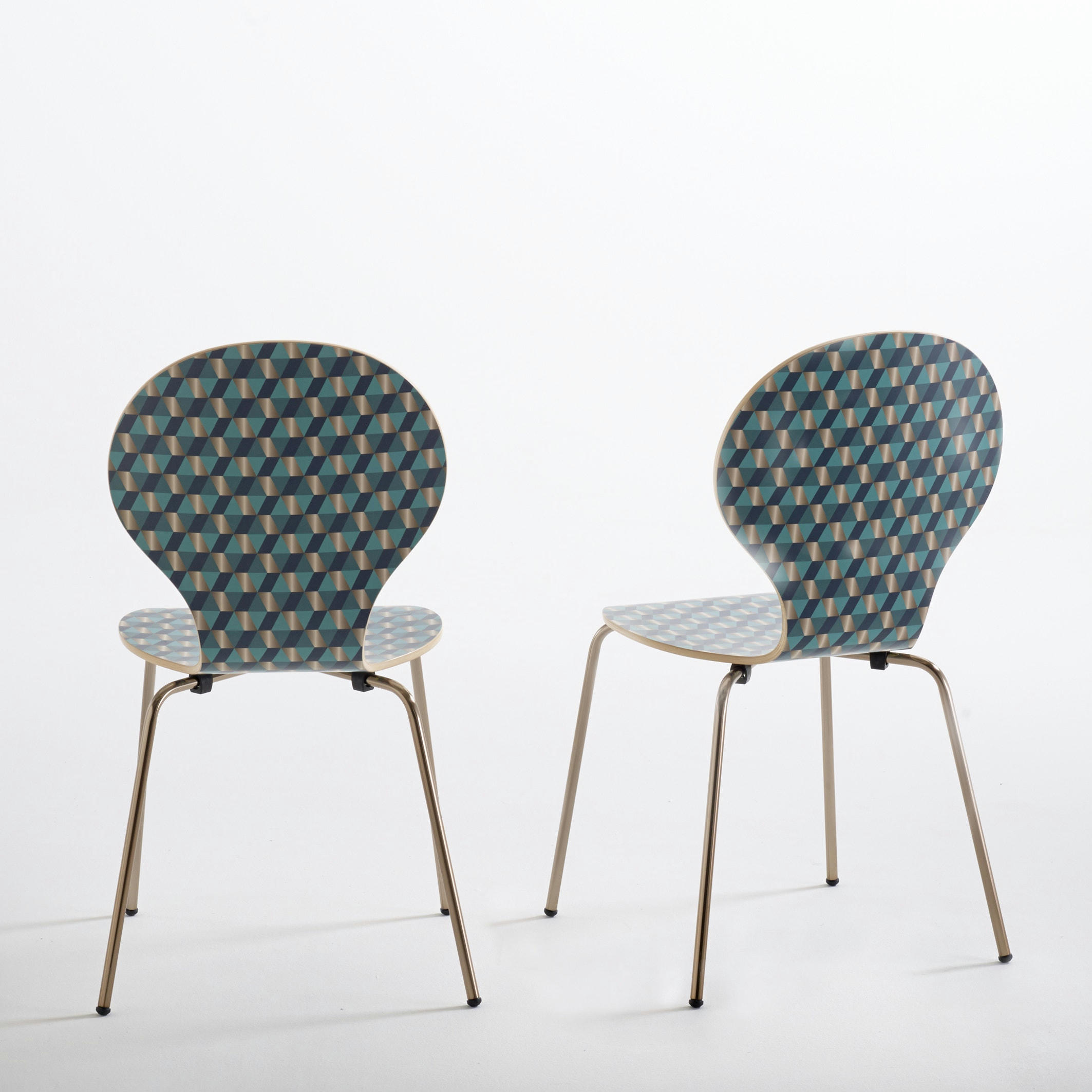 Lot de 2 chaises imprimées empilables, Watford