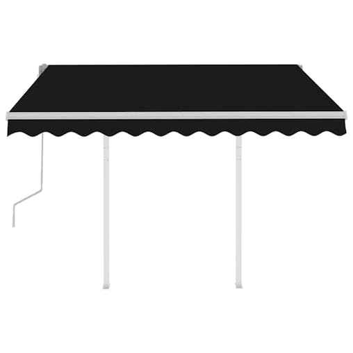 NNEVL Manual Retractable Awning with Posts 3x2.5 m Anthracite