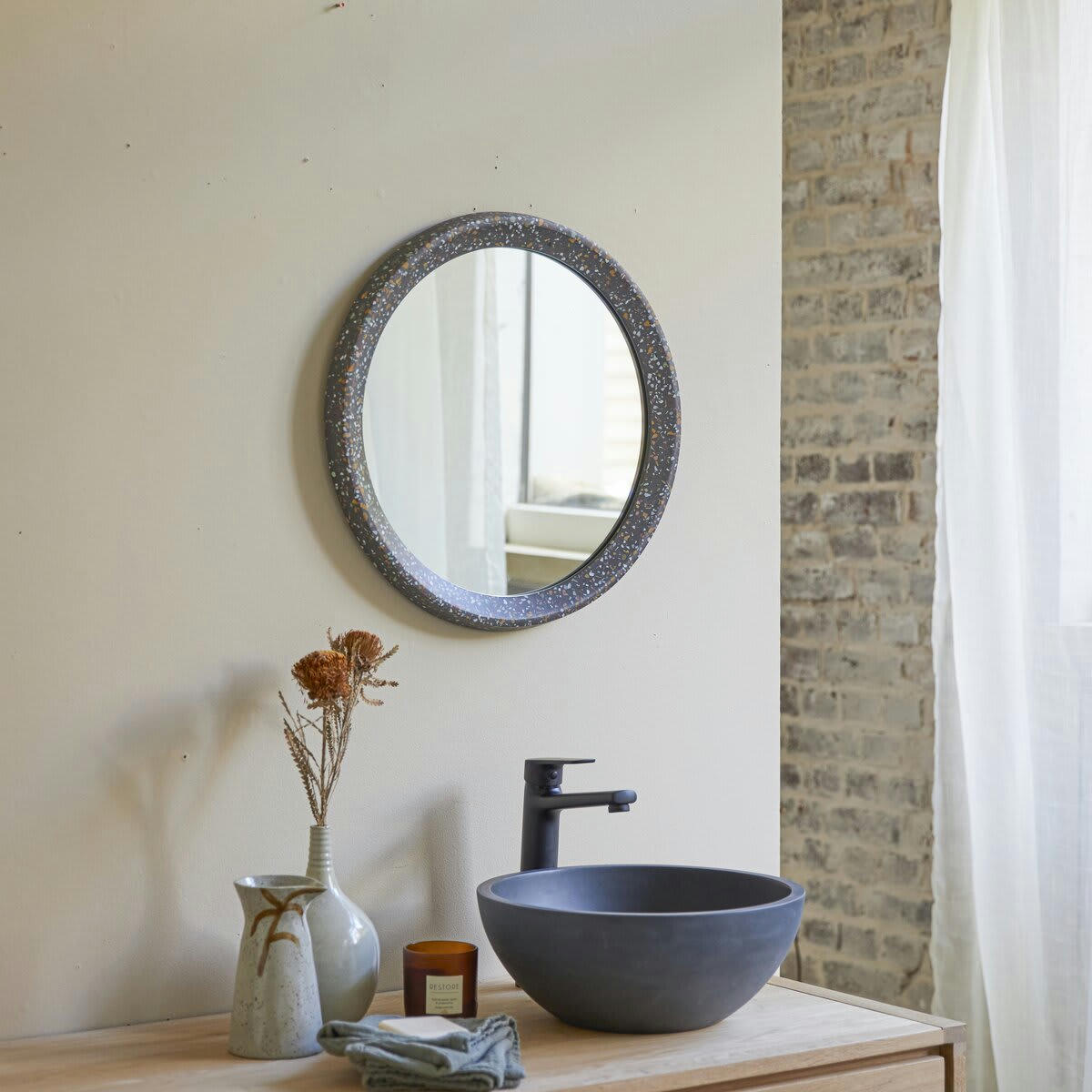 LILO - Miroir en terrazzo 50 cm, confetti